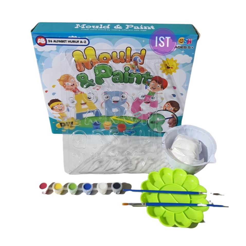 IST Mainan Edukasi Mould & Paint Mencetak dan Mewarnai Alfabet Huruf SH163