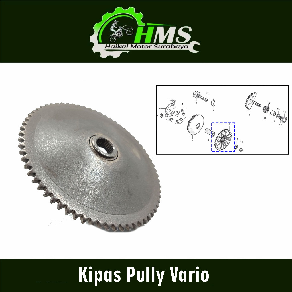 Kipas Pully Vario - Kipas Rumah Roller Roler Face Drive Fan Puly Pulley Puley Depan Vario Karbu 110