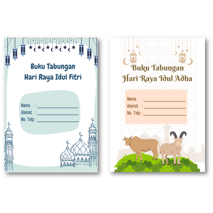 

Buku Tabungan Hari raya Idul fitri | Buku Tabungan Hari Raya Idul Adha | Buku Tabungan Hari Raya