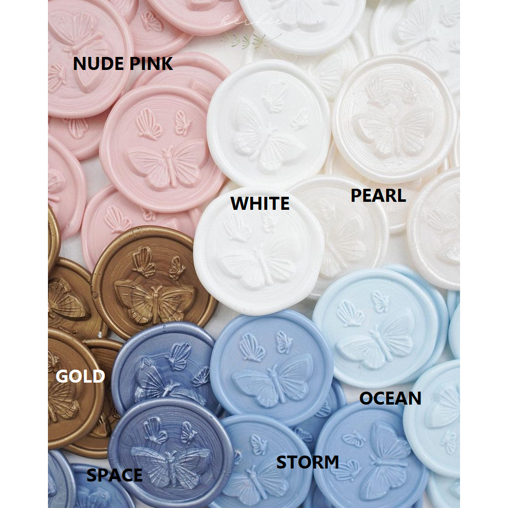 

3 Butterfly - 1 Pcs Wax Seal Sticker Undangan WAXSEALCOIN Vintage / Tanpa Minimum / 1 Pcs/ Termasuk Double tape / Lilin Wax Seal Vintage