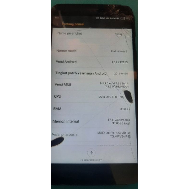 mesin redmi note 3 kenzo 3/32GB normal