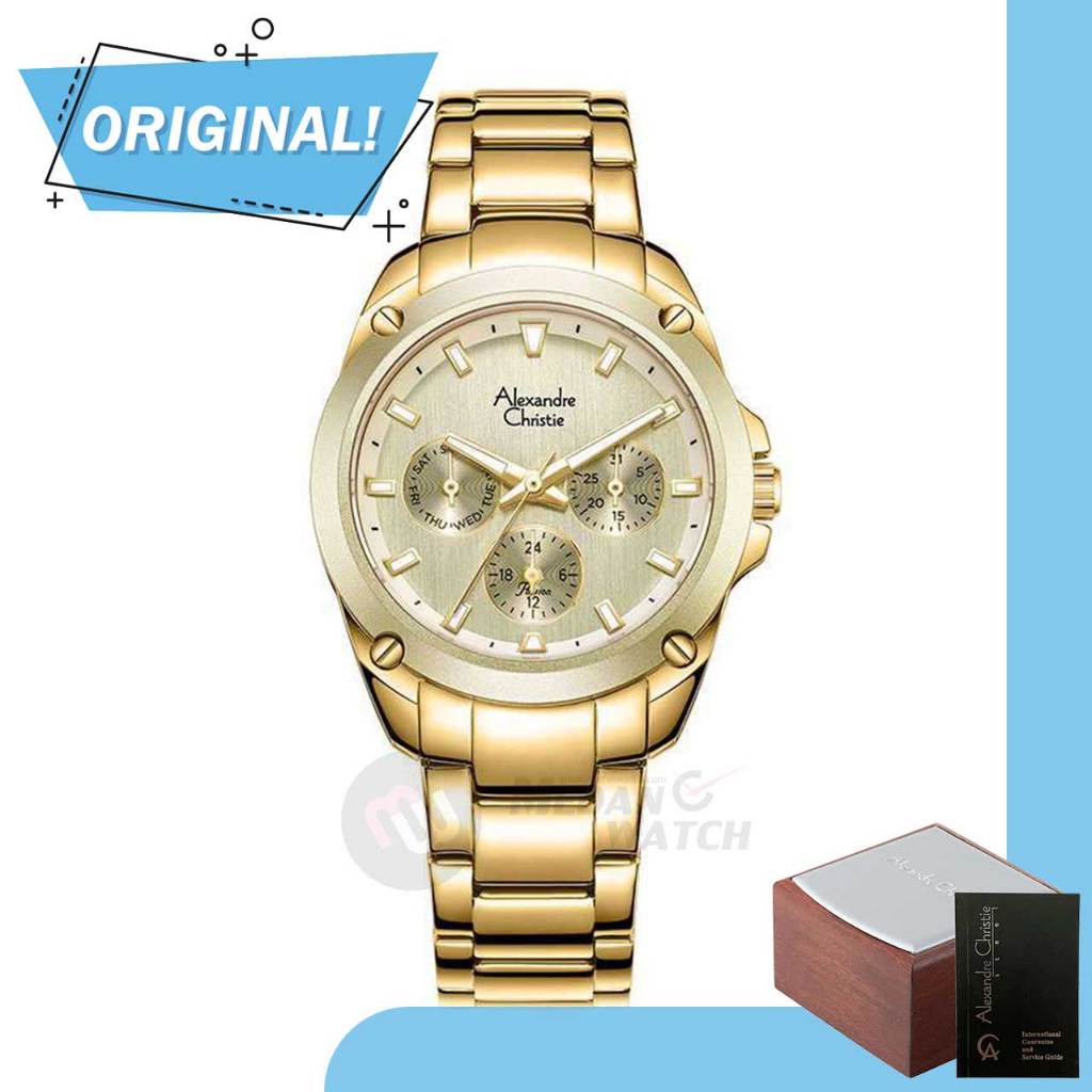 Jam Tangan Wanita Analog Alexandre Christie 8667BF AC8667 AC 8667 BF 8667 BFBGPIV Original Garansi R