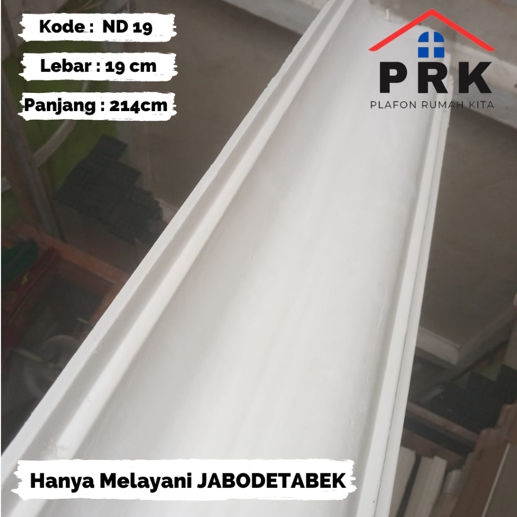 Lis List Gypsum Gipsum Motif (MINIMALIS) Polos lebar 19cm Plafon ornament dekoratif untuk Interior P