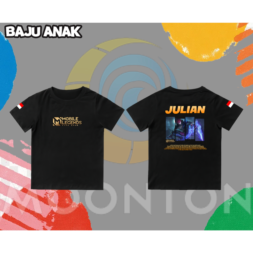 [Bisa COD] Kaos Anak Motif Mobile Legends Bang Bang Original Merchandise | Kaos Katun 24s Asli | Baj