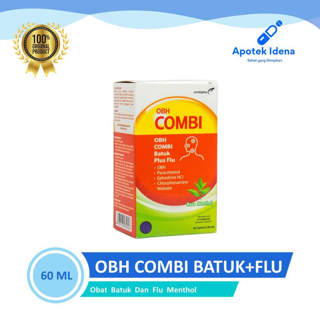OBH COMBI Batuk Plus Flu Menthol 60 ml- Untuk mengobati batuk berdahak dan flu