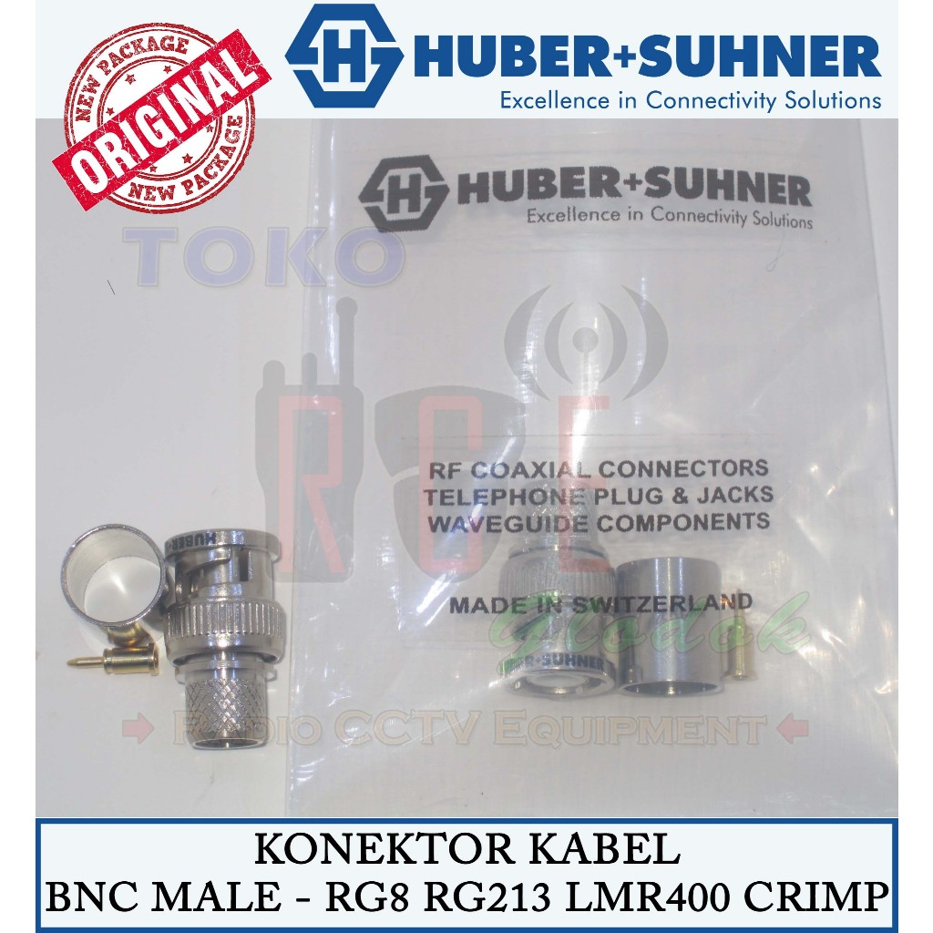 Konektor Connector Jack BNC M Male To RG8 RG213 LMR400 Crimping HuberSuhner
