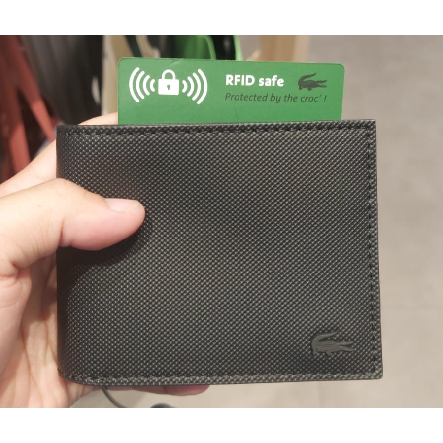 Dompet Pria Lacoste Men's Classic Small Folding Wallet Black 100% Original Resmi