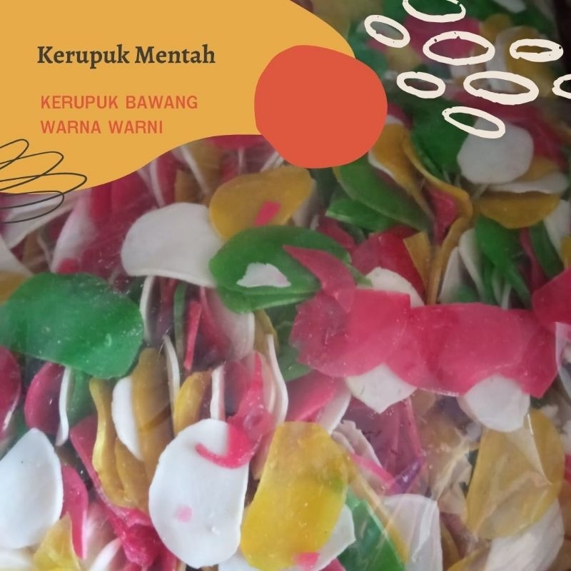 

[ 500 GR ] KERUPUK BAWANG WARNA WARNI / KRUPUK BAWANG WARNA WARNI MENTAH GURIH