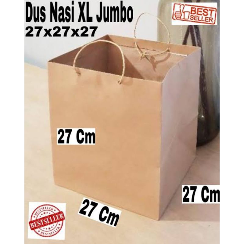 

PAPER BAG JUMBO 26X27X27/PAPER BAG COKLAT POLOS/PAPER BAG CAKE BOX/PAPER BAG KOTAK/PAPER BAG ECERAN/TAS KADO