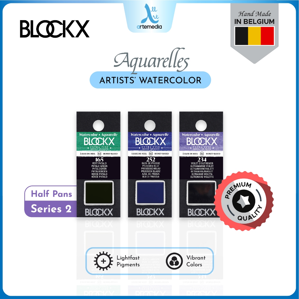 

Blockx Aquarelle Half Pan Series 2 Artists Watercolor Paint