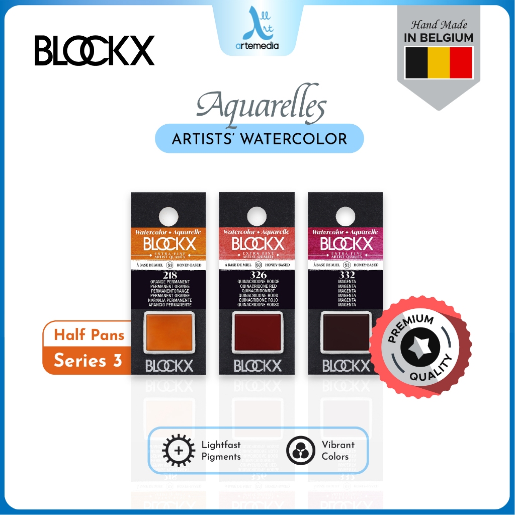 

Blockx Aquarelle Half Pan Series 3 Artists Watercolor Paint