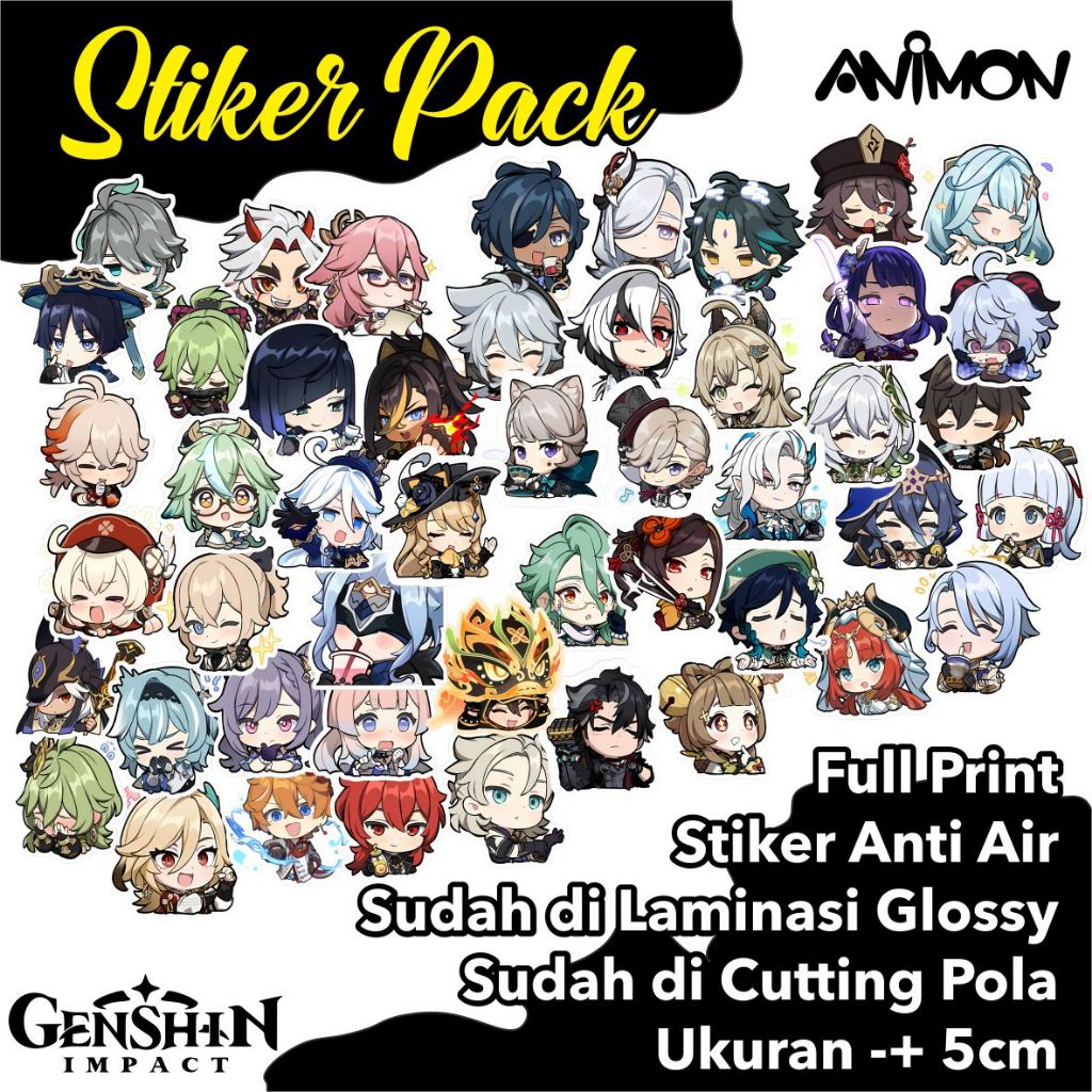 

Stiker Sticker Pack Anime Game Paket Bundle Set Genshin Impact