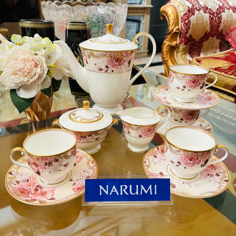 Tea Pot Set Creamer Sugar Tea Cup Saucer Narumi Patricia Mewah Cantik