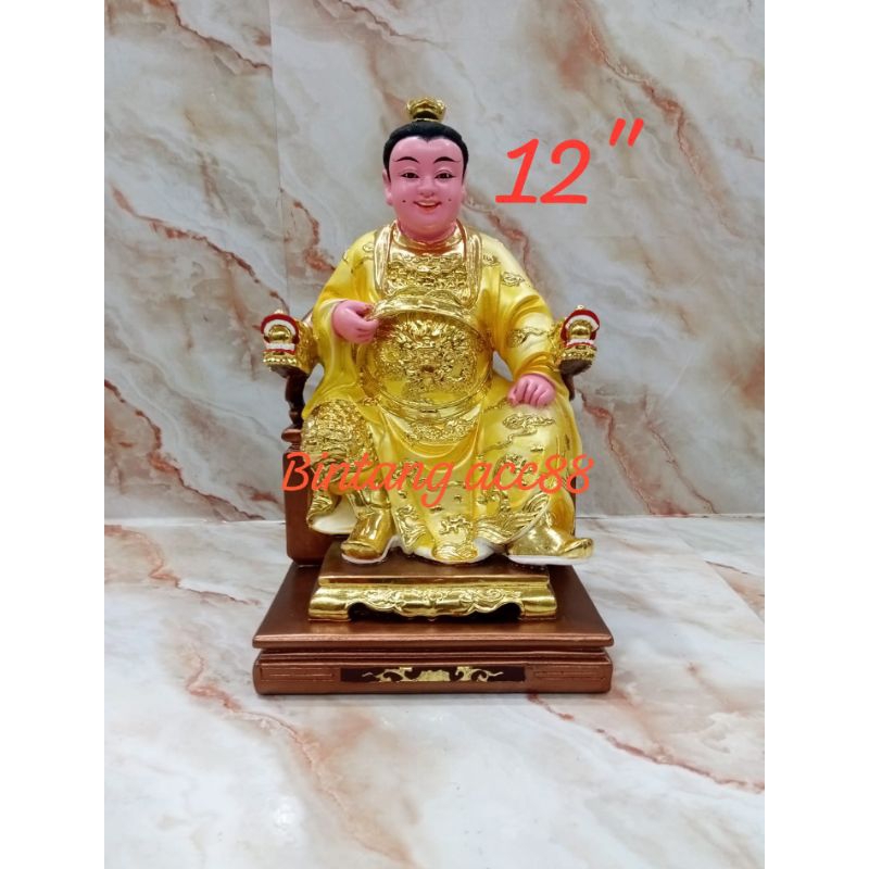 patung dewa naca/ nezha /locia duduk - 12inch- fiber