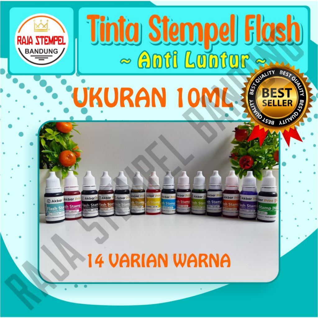 

Tinta Stempel Flash 10ml untuk media kertas dan sejenisnya Anti Luntur I Stample I Stampel