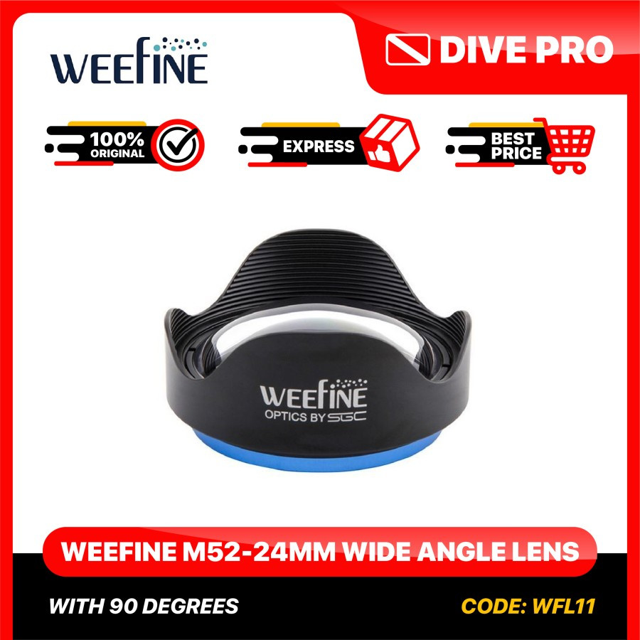 Weefine Wide Angle Lens M52-24mm With 90D Degrees Underwater Ultra Wide Angle