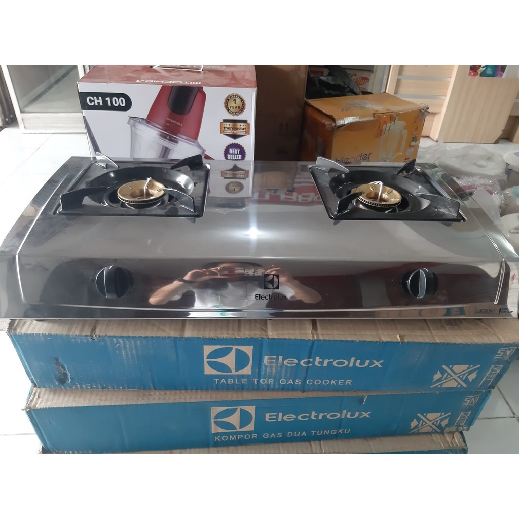 Kompor Gas Electrolux ETG65X 2 Tungku Stainless Steel untuk Dapur Rumah Tangga