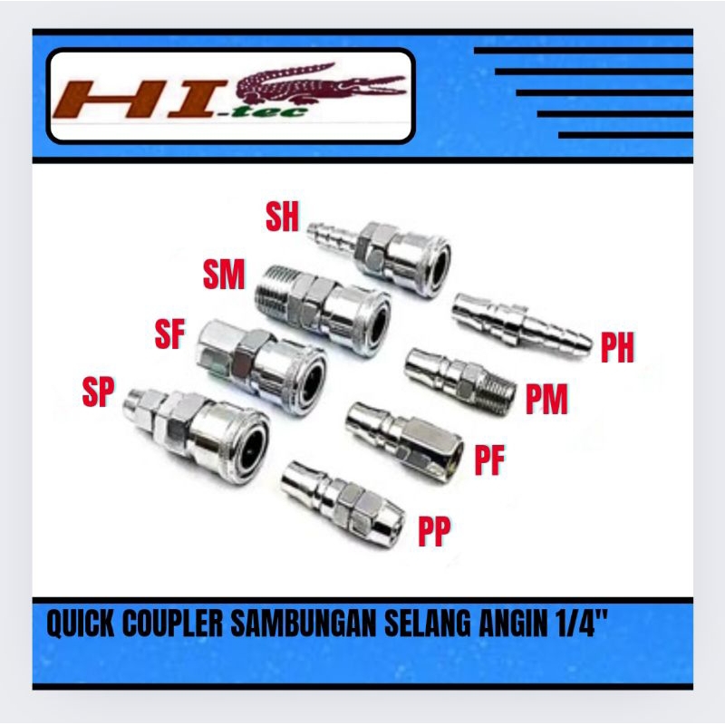 Quick Coupler Sambungan Selang Angin Nepel Selang Kompresor