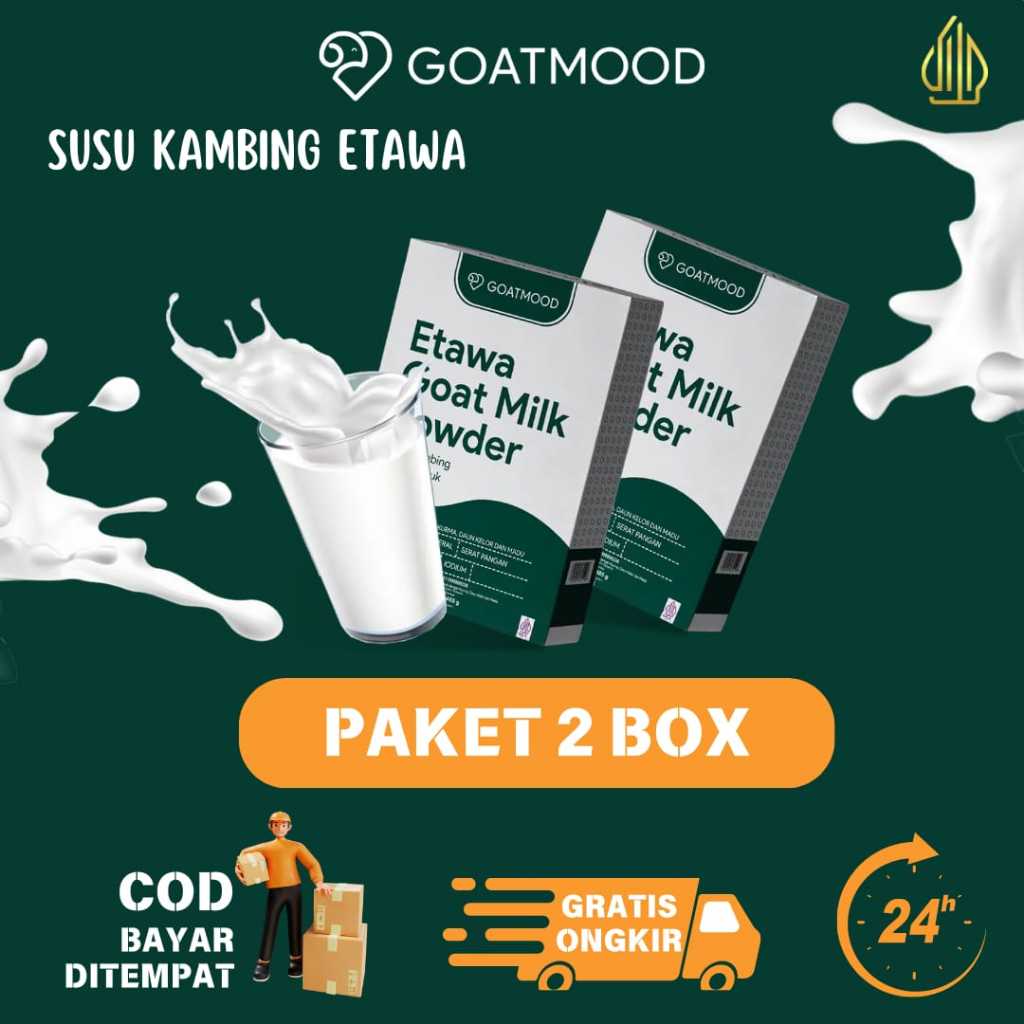 

PAKET 2 BOX GOATMOOD - Susu Kambing Etawa 100% Alami Tanpa Efek Samping Untuk Nyeri Tulang Sendi dan Sesak Nafas 485 Gram