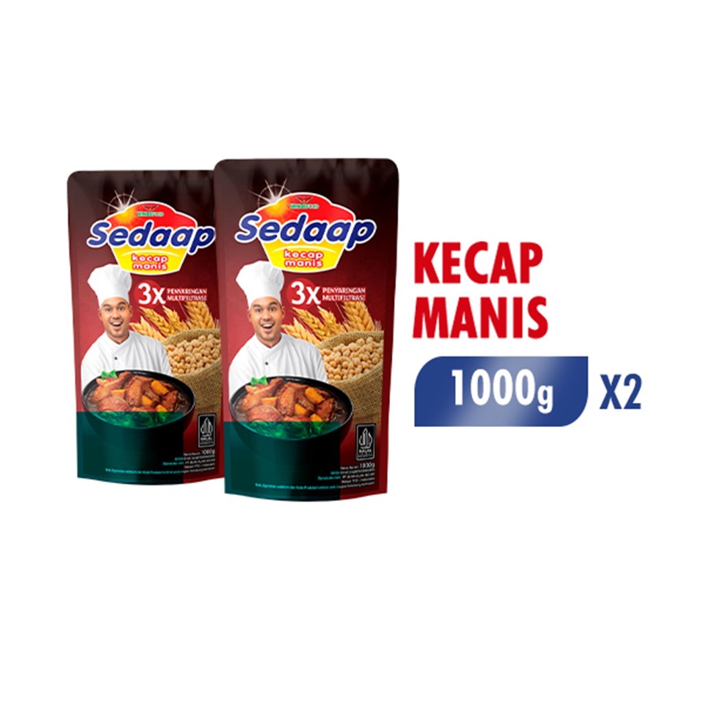 Sedaap Kecap Manis Pouch 1000 gr / 720ml x2 - Gambar 3