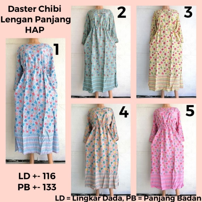 DASTER CHIBI LENGAN PANJANG HAP DASTER MODERN KEKINIAN BUSUI FRIENDLY ADEM BGBL