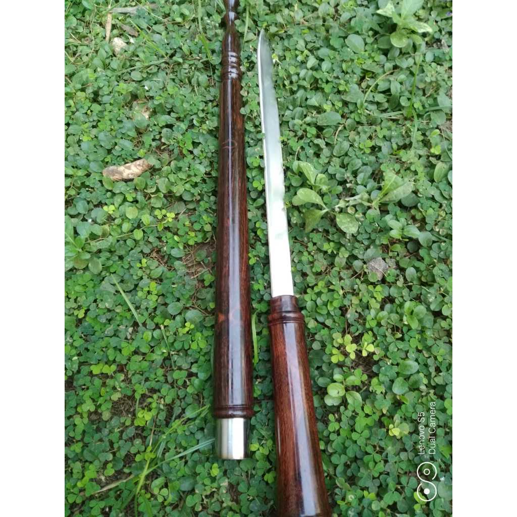 tongkat komando galih asem + pisau rapi dan kemilau tongkat  komando kayu bertuah