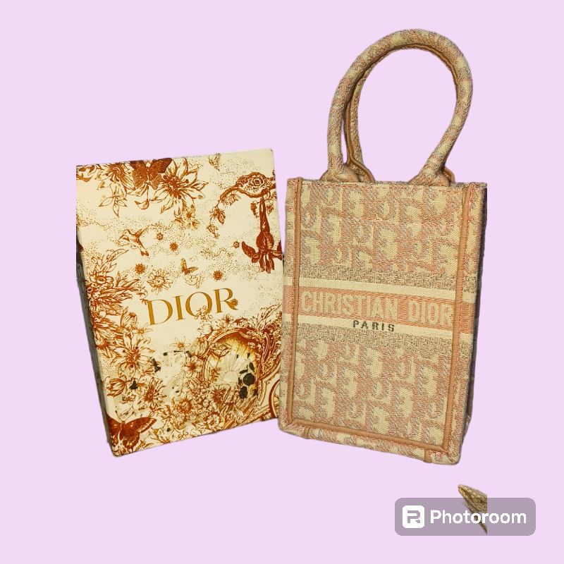 dior tote phone bag pink