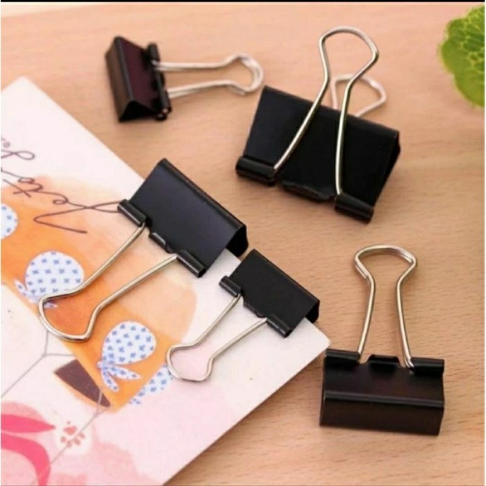 

KK Binder Clip 19mm Klip Penjepit Kertas Warna Hitam Per 12 Pcs