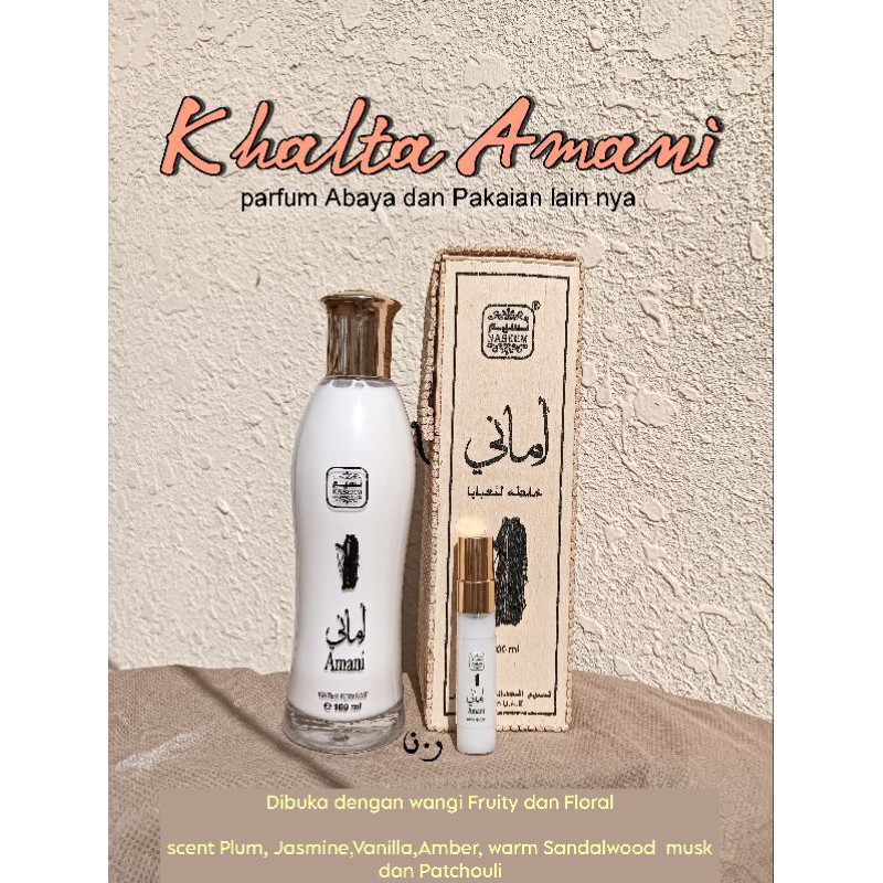 khalta Amani Travel size/parfum perfume Abaya dan Pakaian lainnyaAmani import Tarim Yaman