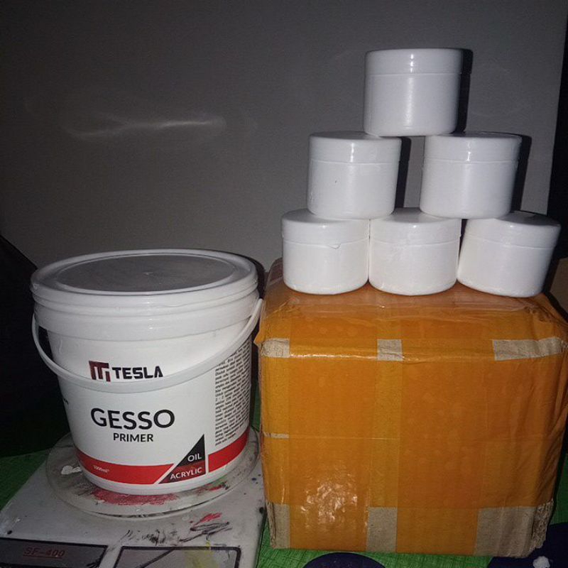 

TESLA PAINT GESSO PRIMER 100 g / 50 ML OIL / ACRYLIC / AKRILIK CAT MINYAK