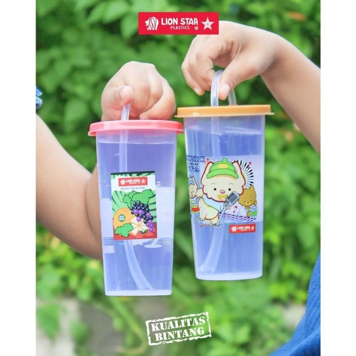 Botol Minum Anak Lion Star Botol Minum Karakter Tutup Sedotan Gelas + Sedotan Lion Star Botol Minum 