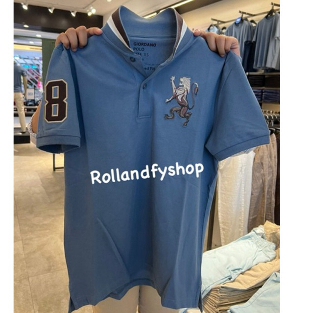 GIORDANO POLO LION 3D MEN'S CHINA BLUE NEW ORIGINAL  | JATIP | GIORDANO POLO LION 3D PRIA ORIGINAL1