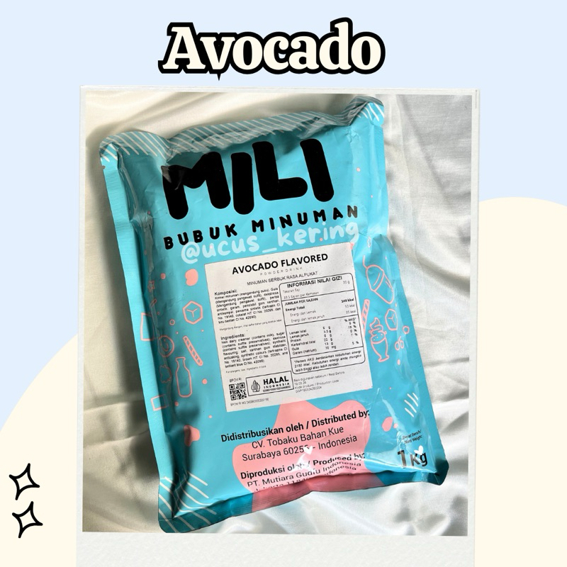 

BUBUK MILI AVOCADO KEMASAN 1 KG/POWDER DRINK