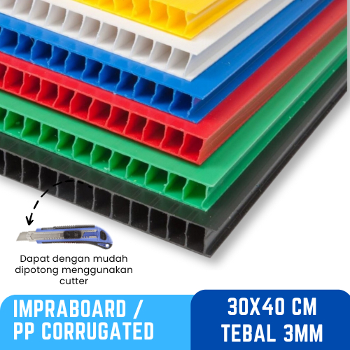 

Kilat Impraboard PP Corrugated Infraboard Tebal 3mm Ukuran 30x40cm