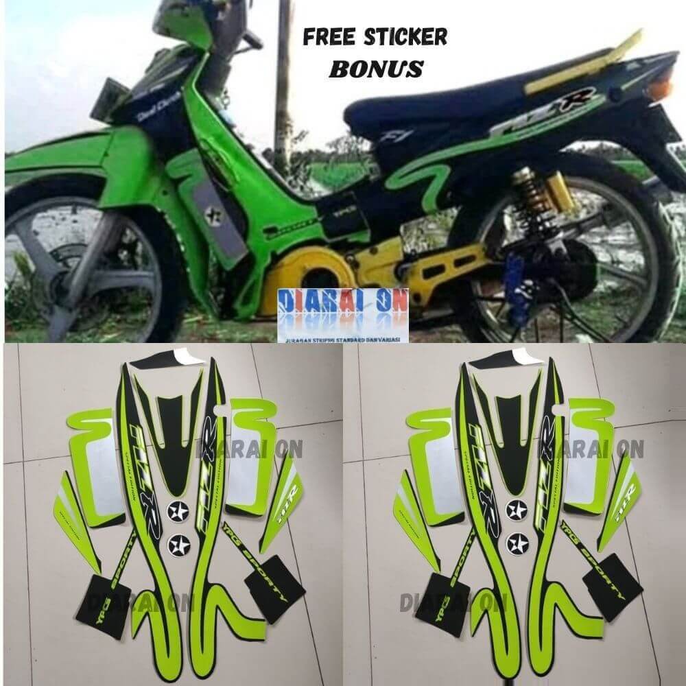 Striping Stiker Yamaha Fizr Caltex - Fizr Fiz r F1zr F1z r Kaltec Hitam Hijau Murah