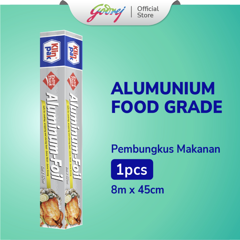 Klinpak Aluminium Foil Jumbo 8m X 45cm - Aluminium Foil