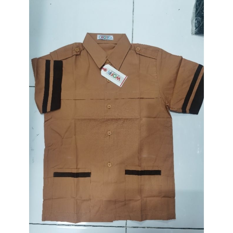 Woffi seragam sekolah Hem pendek pramuka siaga