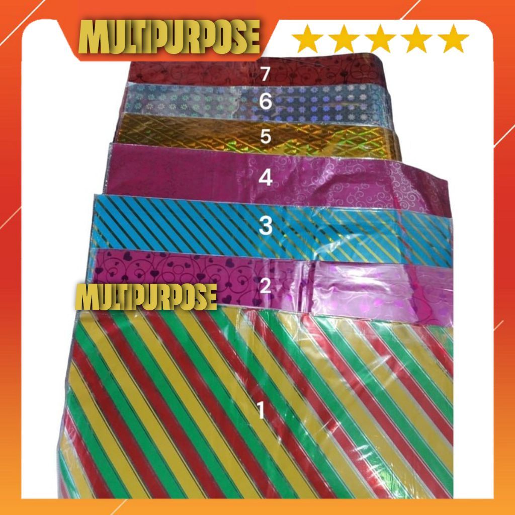 

(1 Pcs) PLASTIK PARCEL PLASTIK PEMBUNGKUS KADO KILAP MOTIF KERTAS KILAP MURAH