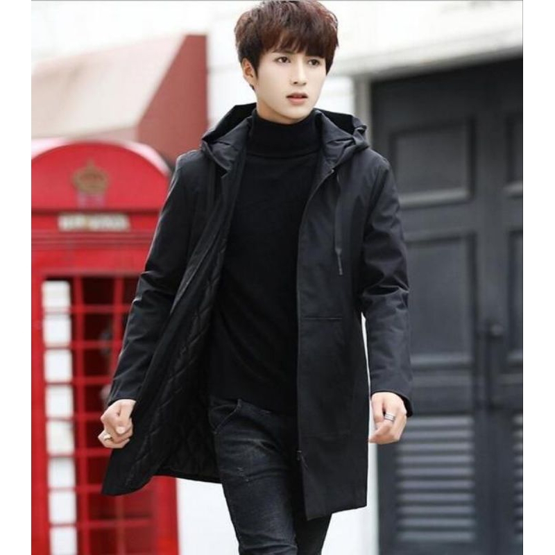 Jaket Pria Casual Kekinian  SHERVA/Jaket Pria Korean style/Jaket Sherpa/Long Coat Pria korean/Jaket