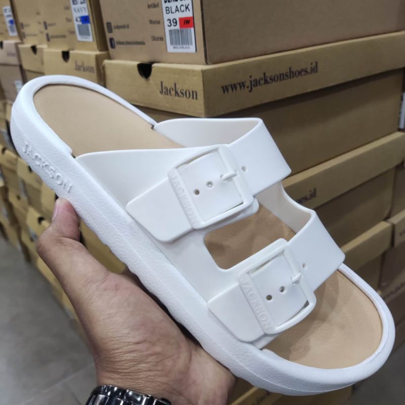 JACKSON ORIGINAL❗Sandal Phylon Slip On White Pria/Wanita (UNISEX)