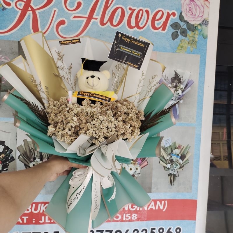 Buket Bunga / Bunga edelweis / buket bunga edelweis / boneka wisuda