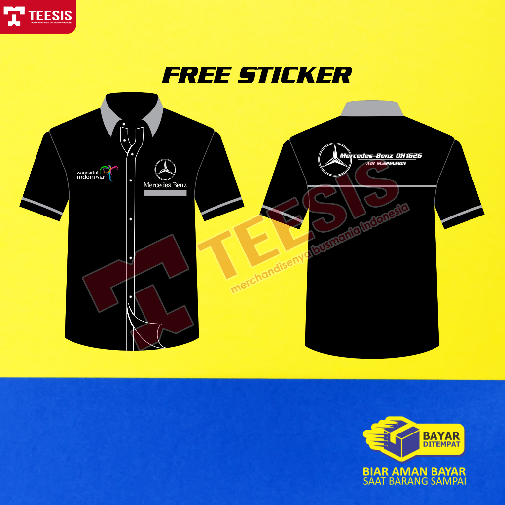 KEMEJA BISMANIA BUS MANIA BAJU BIS BUS MANIA MERCEDES BENZ OH 1626 WONDERFUL INDONESIA