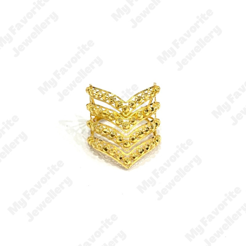 Cincin Aurel Krawang Susun Uk17 Emas Asli Kadar 700 dan 875