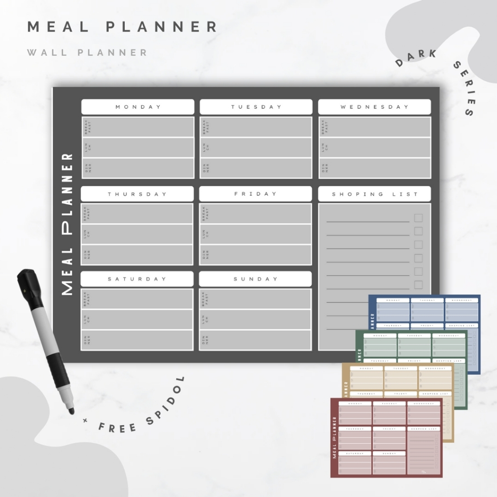 

Meal Planner / Wall Planner - Dark Series