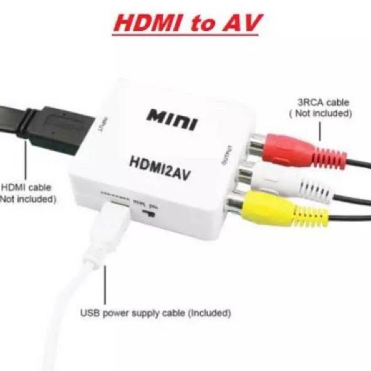 Diskon Promo CONVERTER HDMI TO AV  HDMI TO RCA laptop ke tv tabung