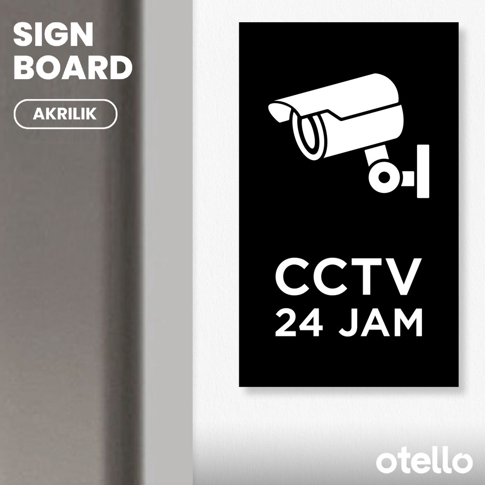 

Trendy Sign CCTV 24 Jam Papan Peringatan Acrylic Signage Akrilik Area Pengawasan Dipantau CCTV Label Tempel Dinding Sticker Aklirik Print