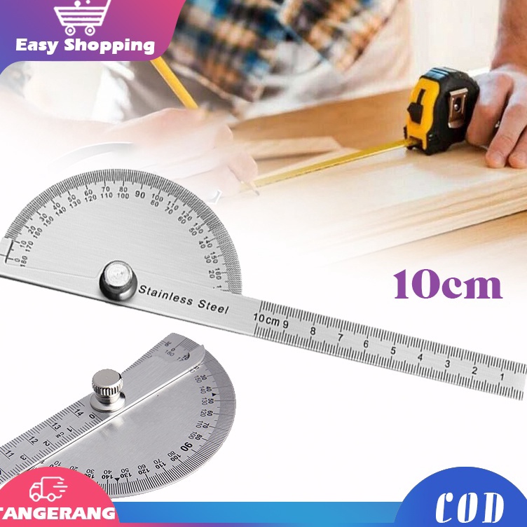 

18 Derajat Busur Derajat Stainless Protactor Alat Ukur Sudut 1mm Degree Protractor Busur Protractor Penggaris Jangka
