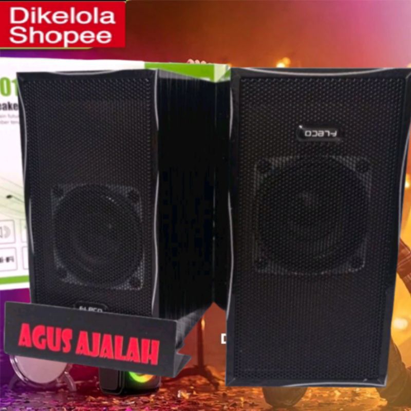 SPEAKER MINI BASS 600WATT SOUND SALON MINI FLECO F-017 ORIGINAL SYSTEM UNTUK HP LAPTOP KOMPUTER TV a