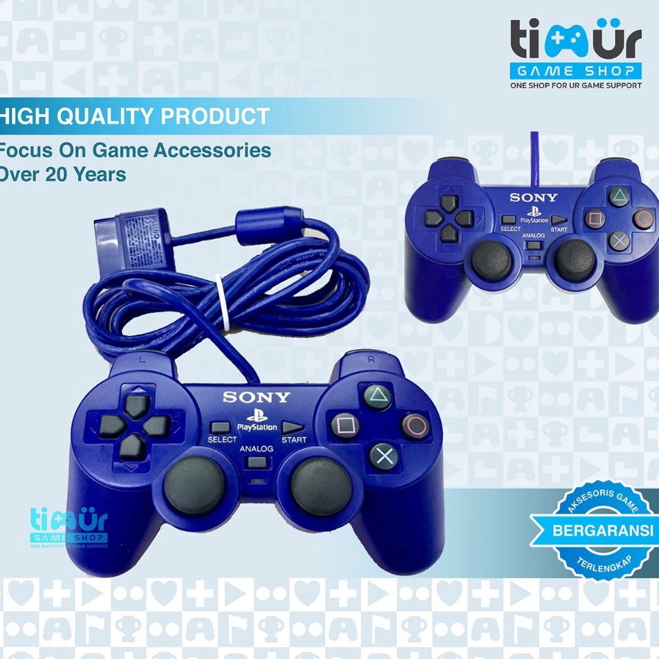 Terbaru Stik Stick PS2 Original Ori Pabrik Elite Warna Biru