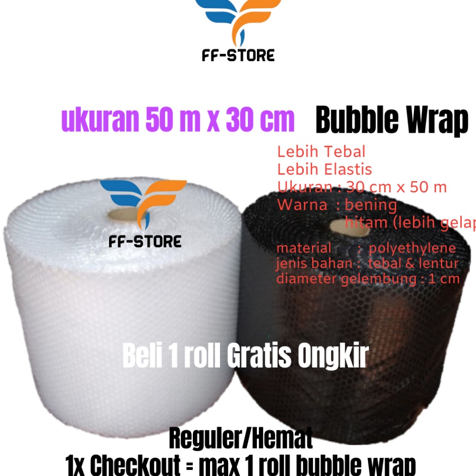 

Cek Disini 5Mx3CM Bubble Wrap Hitam Bening Roll 3 cm x 5 m Tebal Premium Ekonomis Murah Gosend Grab Bandung